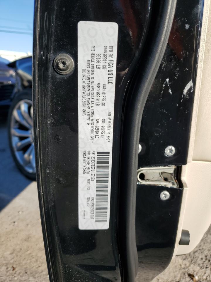 2018 Chrysler 300 VIN 2C3CCAEG7JH127183 Copart auction photo, front end / undercarriage damage thumbnail 14