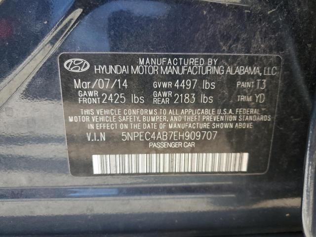 2014 Hyundai Sonata VIN 5NPEC4AB7EH909707 Copart auction photo, front end damage thumbnail 12