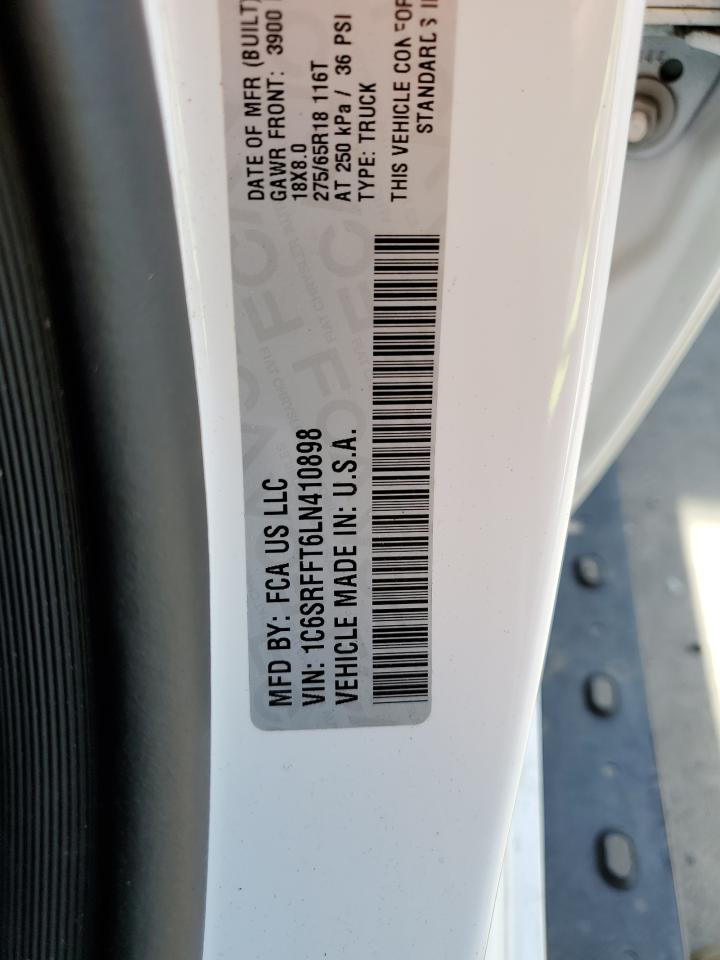 2020 RAM 1500 VIN 1C6SRFFT6LN410898 Copart auction photo, front end damage thumbnail 12