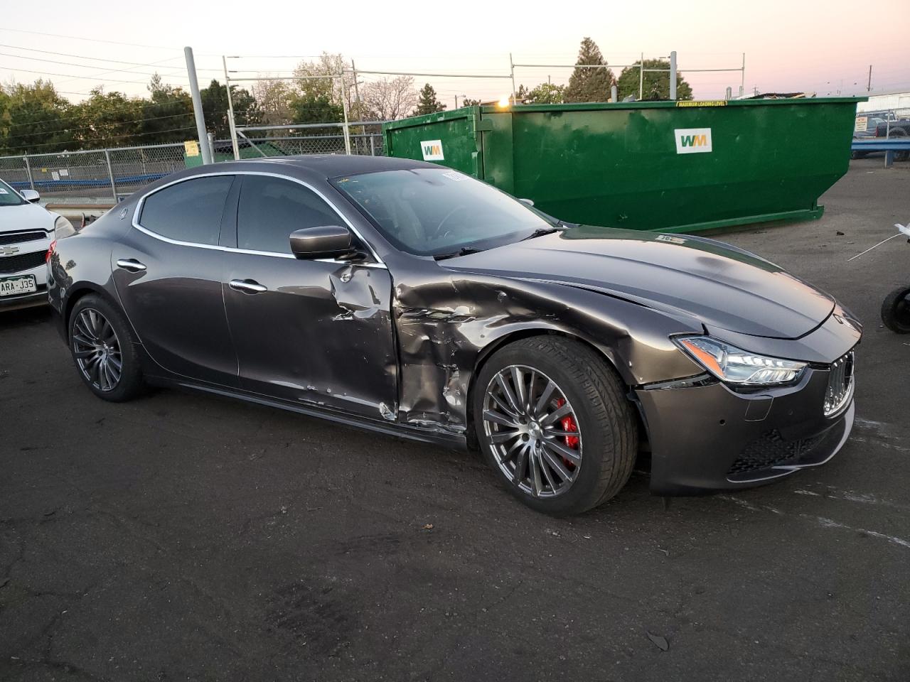 2014 Maserati Ghibli VIN ZAM57RTA0E1077121 Copart auction photo, front end / side damage thumbnail 4