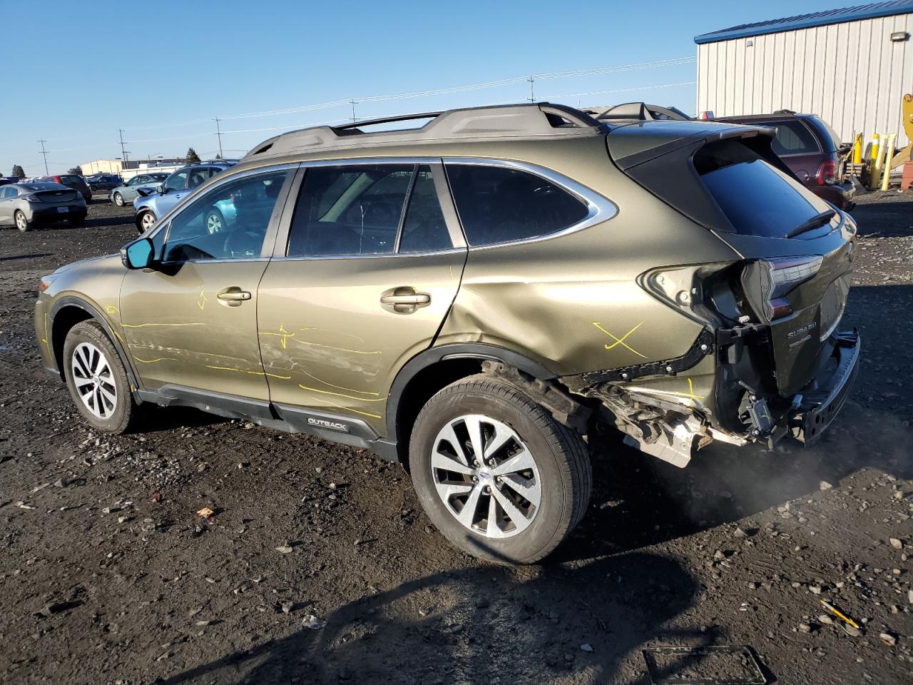 2020 Subaru Outback VIN 4S4BTAEC6L3153179 Copart auction photo, rear end / side damage thumbnail 2