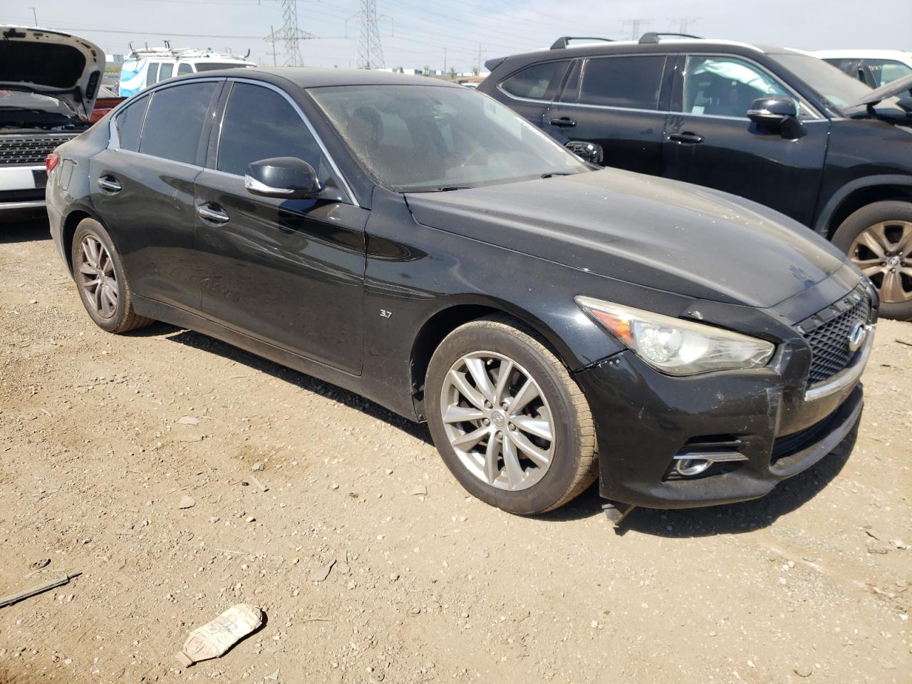 2014 Infiniti Q50 VIN JN1BV7AR8EM690499 Copart auction photo, all over damage thumbnail 4
