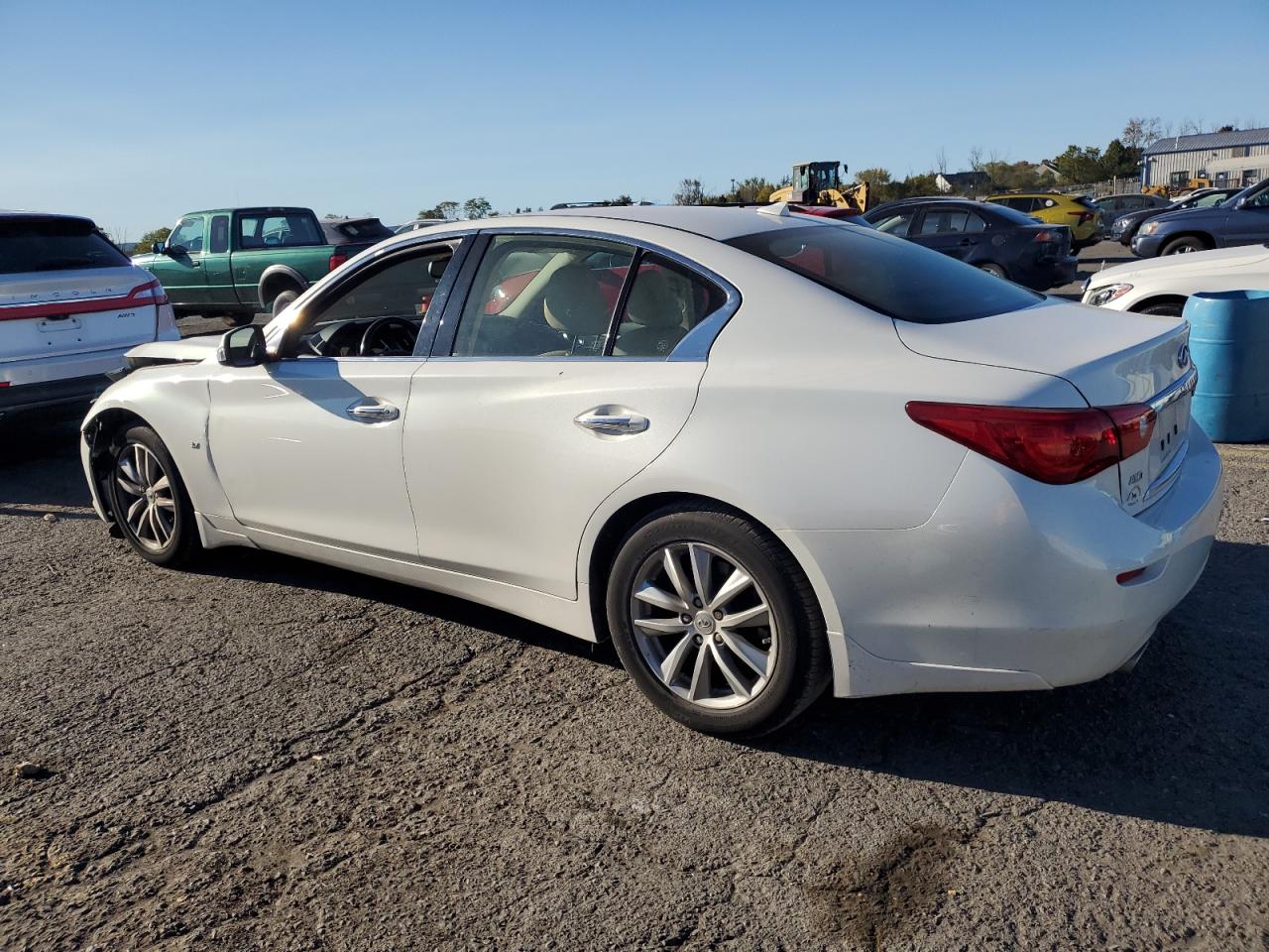 2015 Infiniti Q50 VIN JN1BV7AR4FM397040 Copart auction photo, front end / side damage thumbnail 2