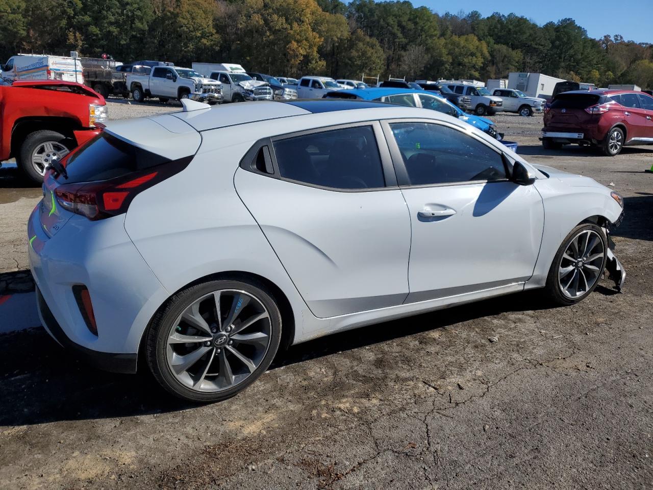 2019 Hyundai Veloster VIN KMHTG6AF9KU008619 Copart auction photo, front end damage thumbnail 3