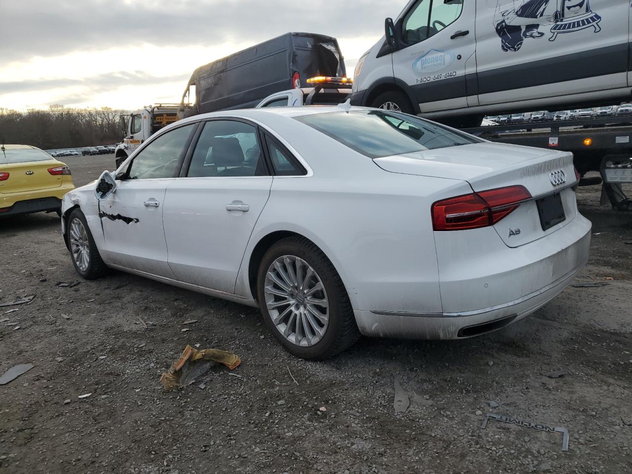2015 Audi A8 VIN WAUJGAFD9FN003570 Copart auction photo, all over damage thumbnail 2