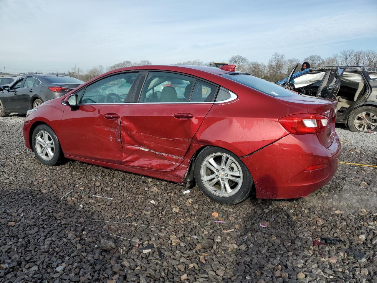 2017 Chevrolet Cruze VIN 1G1BE5SM8H7133933 Copart auction photo, side / rear end damage thumbnail 2