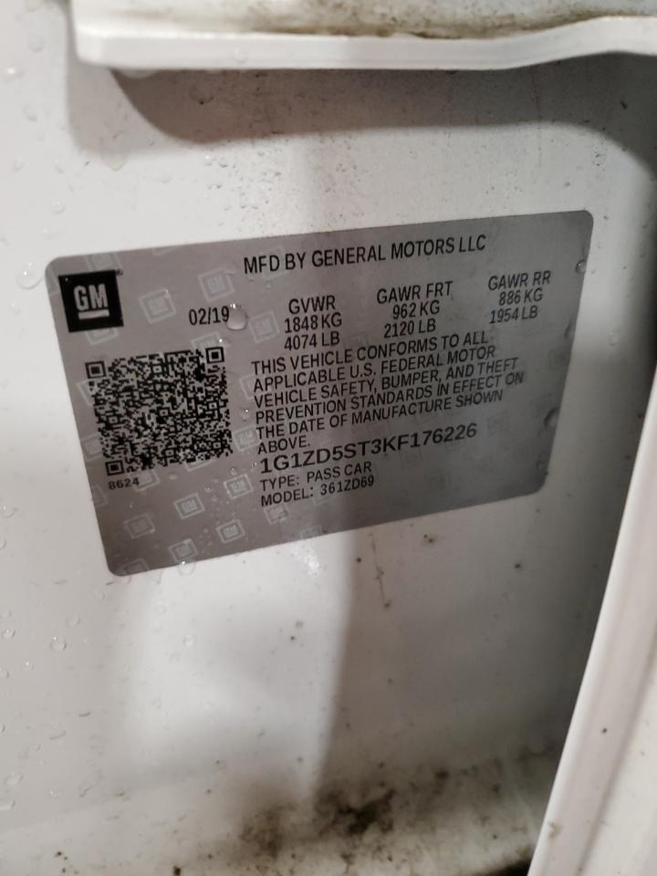 2019 Chevrolet Malibu VIN 1G1ZD5ST3KF176226 Copart auction photo, rear end damage thumbnail 12