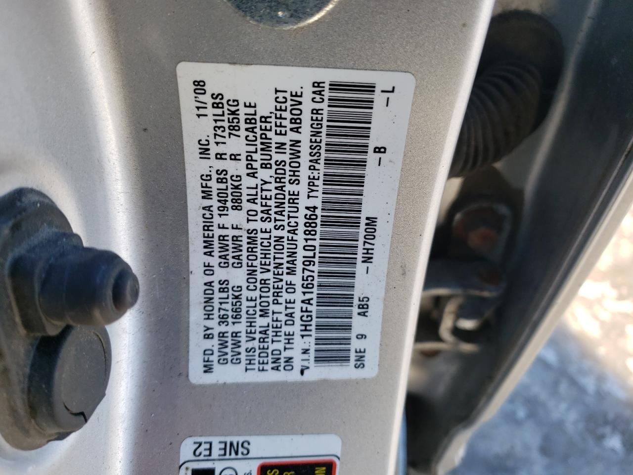 2009 Honda Civic VIN 1HGFA16579L018864 Copart auction photo, front end damage thumbnail 15