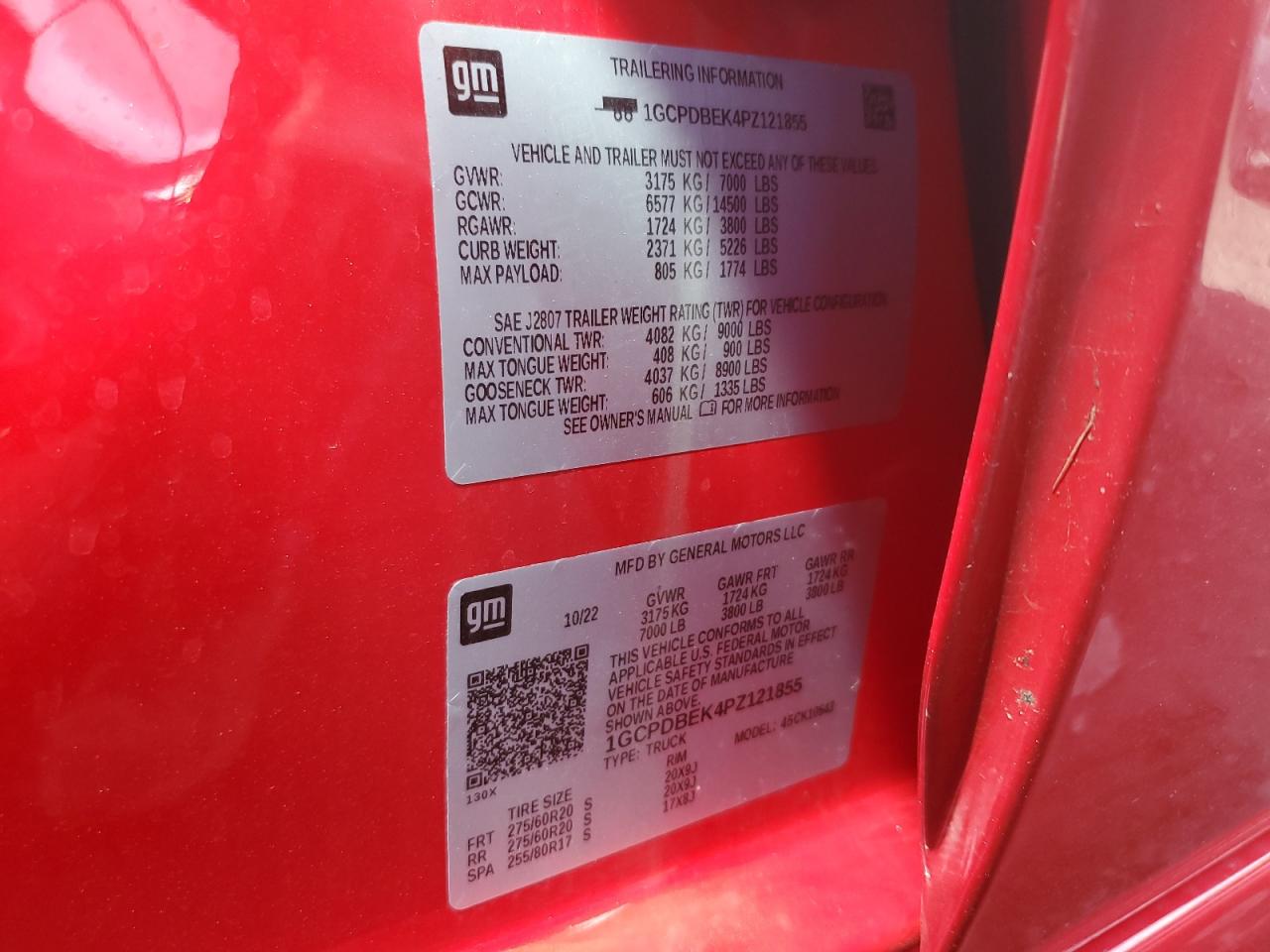 2023 Chevrolet Silverado VIN 1GCPDBEK4PZ121855 Copart auction photo, front end / minor dent/scratches damage thumbnail 12
