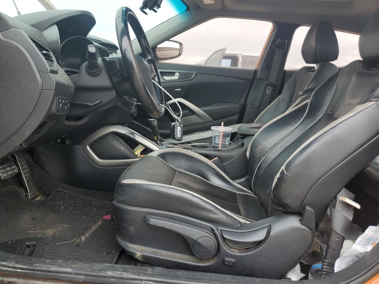 2014 Hyundai Veloster VIN KMHTC6AE7EU210950 Copart auction photo, mechanical damage thumbnail 7
