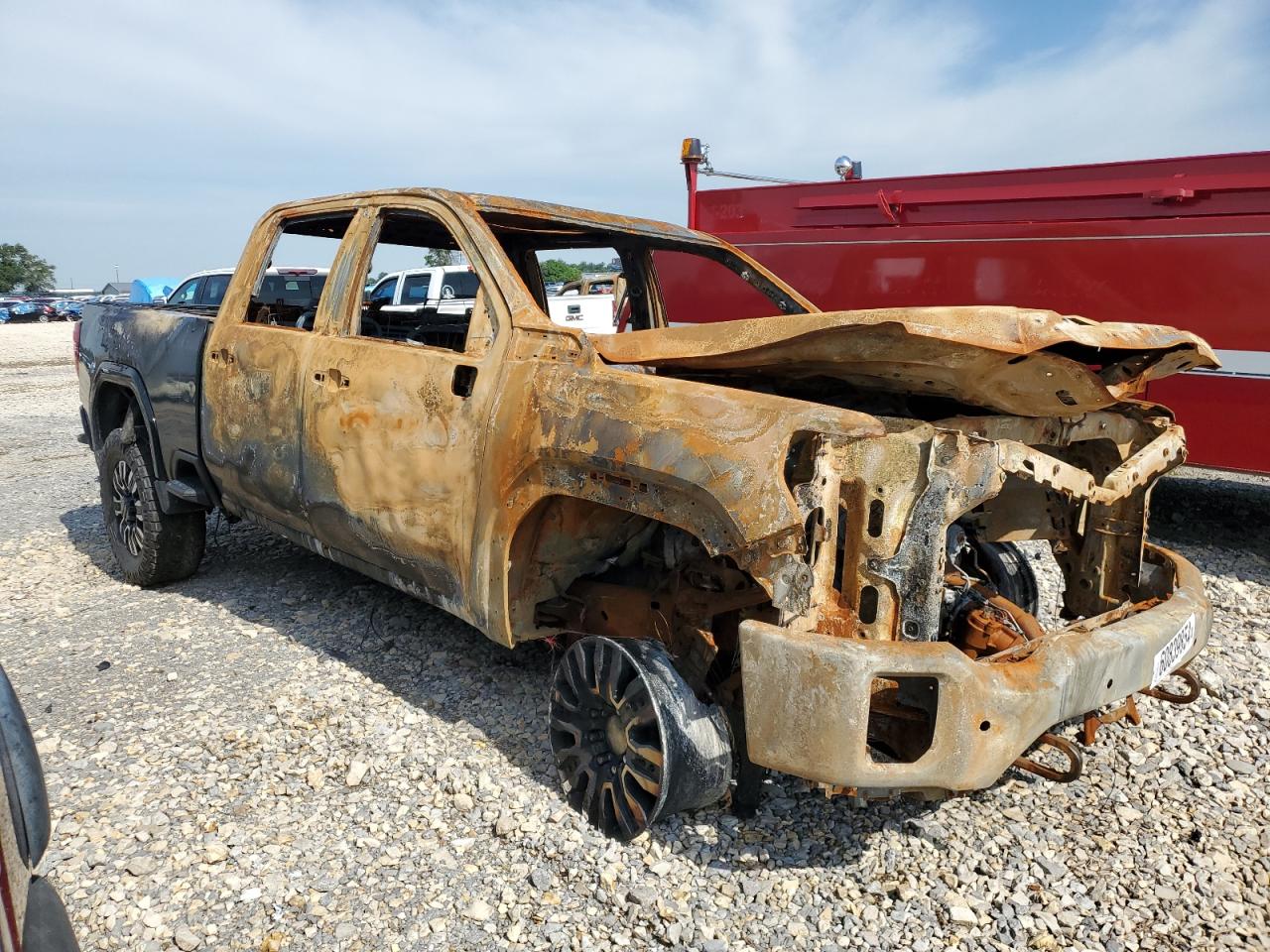 2021 GMC Sierra VIN 1GT49PEY3MF130131 Copart auction photo, burn - engine / burn - interior damage thumbnail 4