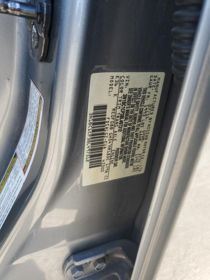 2011 Nissan Versa VIN 3N1BC1CP3BL497312 Copart auction photo, minor dent/scratches damage thumbnail 12
