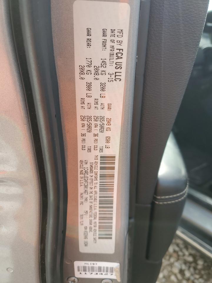 2015 Dodge Durango VIN 1C4RDJEGXFC801467 Copart auction photo, side damage thumbnail 13