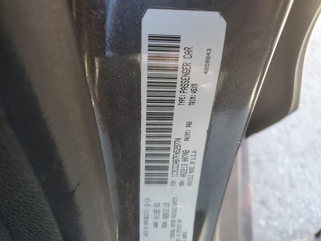 2015 Chrysler 200 VIN 1C3CCCAB7FN529774 Copart auction photo, biohazard/chemical / front end damage thumbnail 12
