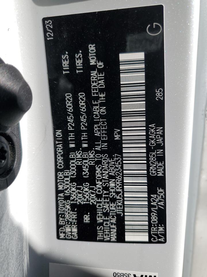 2024 Toyota 4Runner VIN JTEKU5JR9R6234537 Copart auction photo, front end / side damage thumbnail 15