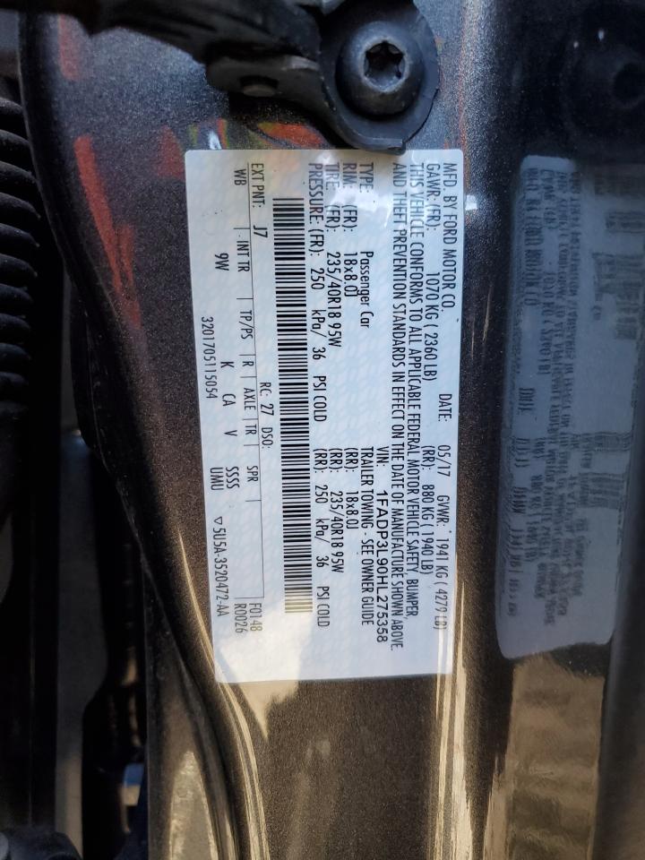 2017 Ford Focus VIN 1FADP3L90HL275358 Copart auction photo, front end / side damage thumbnail 16