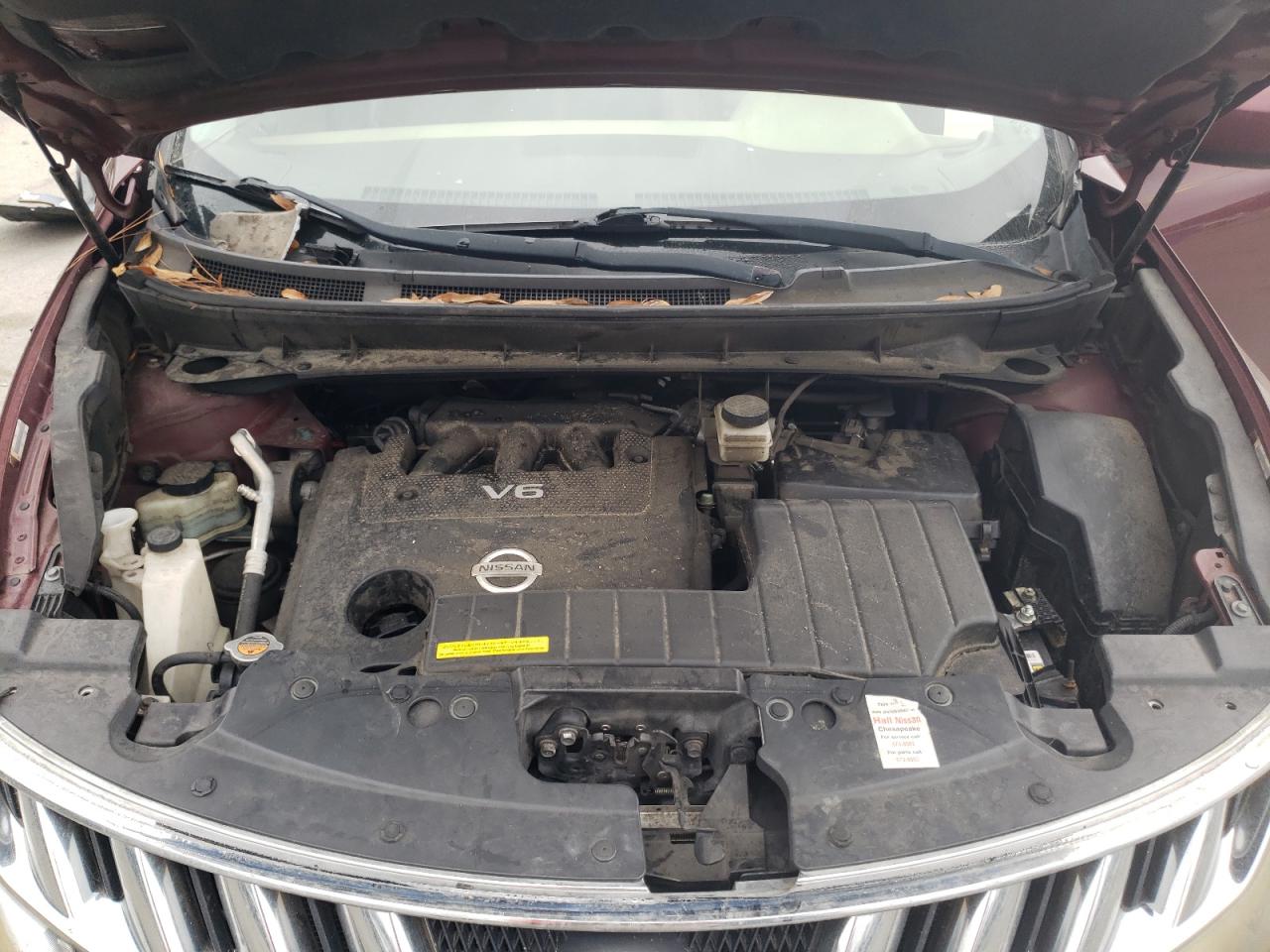 2009 Nissan Murano VIN JN8AZ18W19W160931 Copart auction photo, front end / side damage thumbnail 12