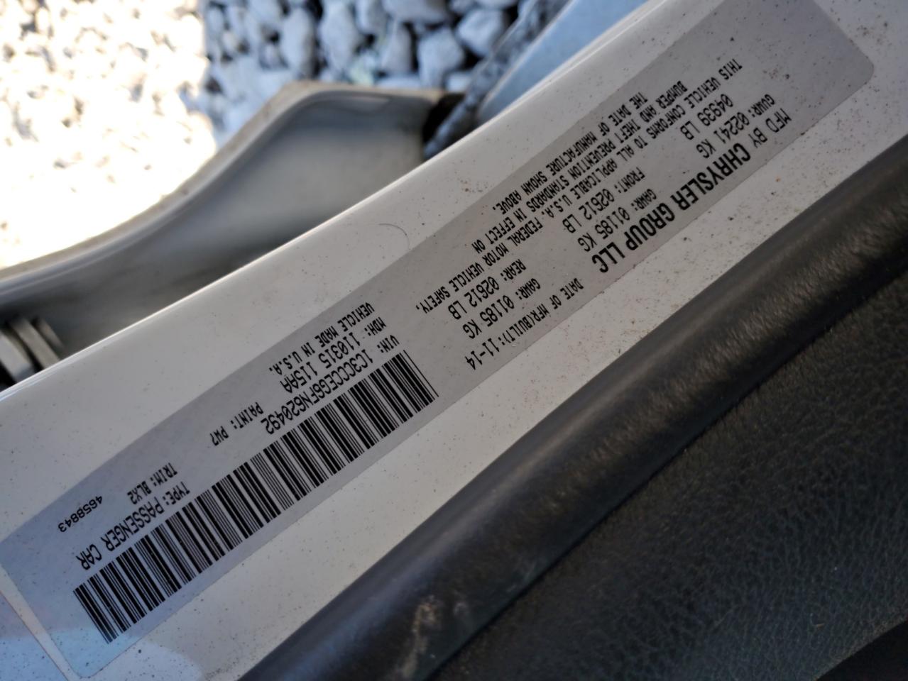 2015 Chrysler 200 VIN 1C3CCCEG6FN620492 Copart auction photo, front end damage thumbnail 15