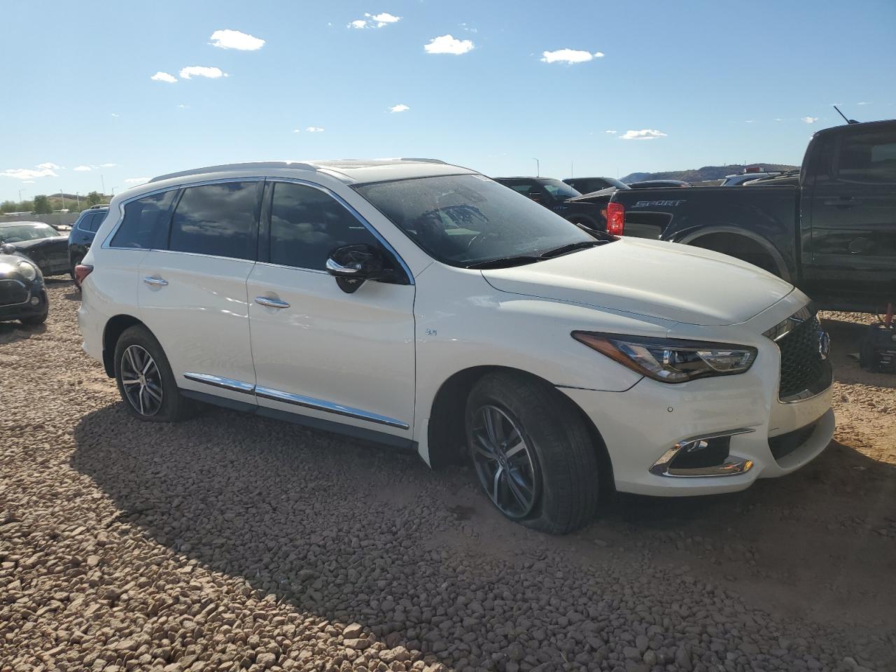 2020 Infiniti QX60 VIN 5N1DL0MN8LC518757 Copart auction photo, side / front end damage thumbnail 4