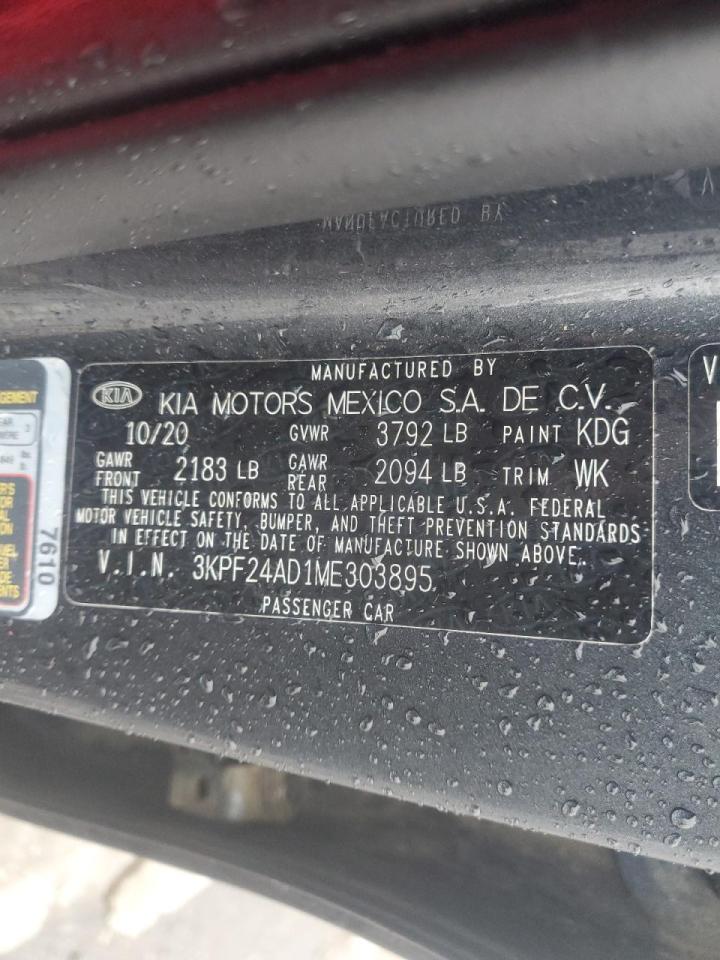 2021 KIA Forte VIN 3KPF24AD1ME303895 Copart auction photo, front end damage thumbnail 12