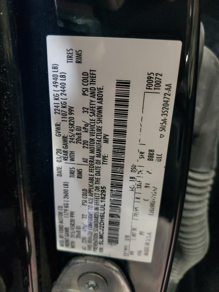 2020 Lincoln Corsair VIN 5LMCJ2DH6LUL18295 Copart auction photo, rear end / side damage thumbnail 14