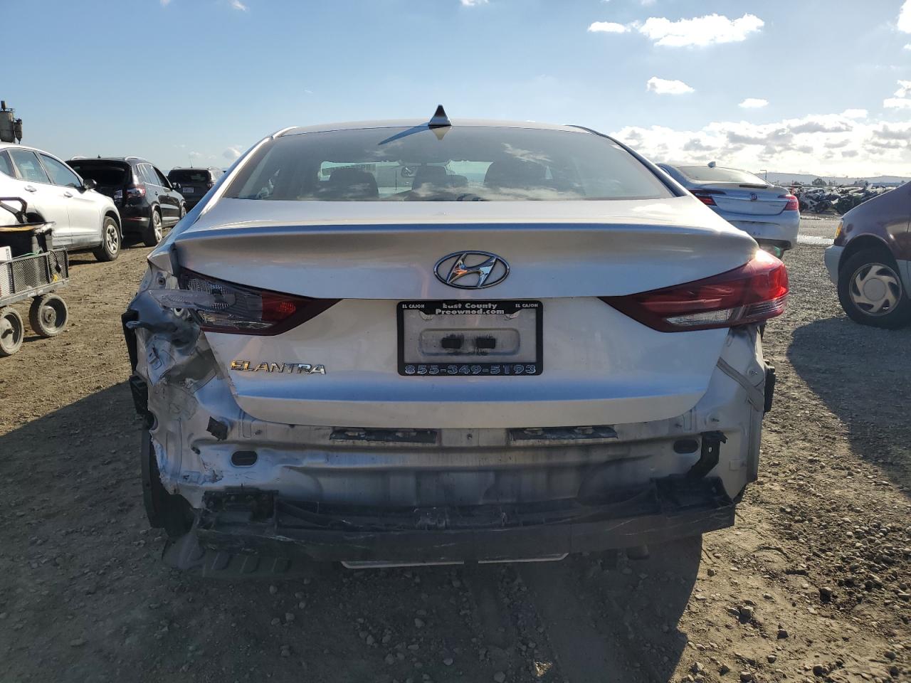 2017 Hyundai Elantra VIN 5NPD84LF1HH137125 Copart auction photo, rear end damage thumbnail 6