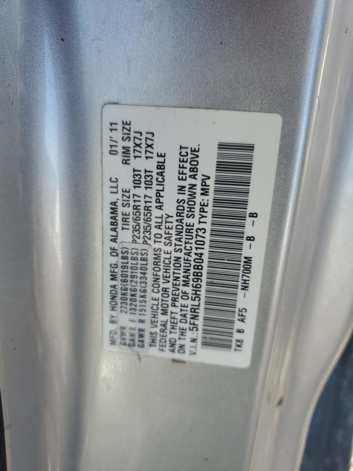 2011 Honda Odyssey VIN 5FNRL5H69BB041073 Copart auction photo, front end damage thumbnail 13