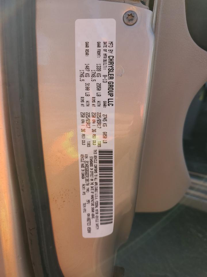 2014 Dodge Caravan VIN 2C4RDGBG6ER138170 Copart auction photo, front end damage thumbnail 13