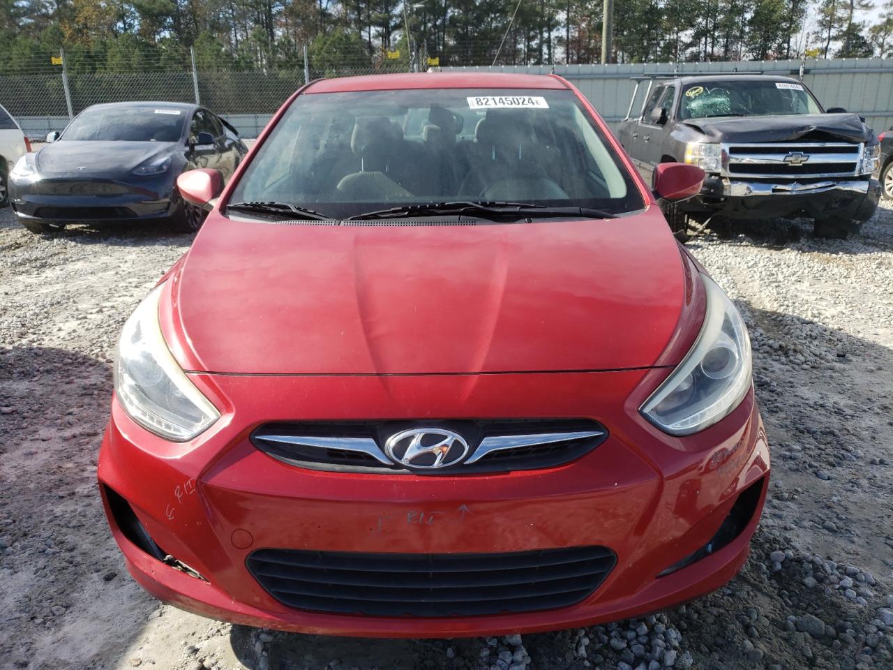 2014 Hyundai Accent VIN KMHCU4AEXEU736393 Copart auction photo, rear end / minor dent/scratches damage thumbnail 5