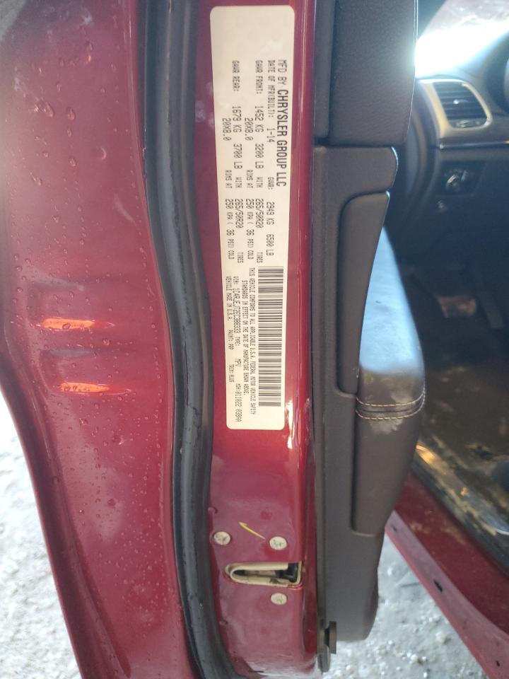 2014 Jeep Grand Cherokee VIN 1C4RJEJT2EC388333 Copart auction photo, front end / side damage thumbnail 13
