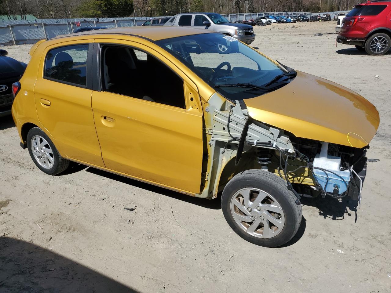 2021 Mitsubishi Mirage VIN ML32AUHJXMH004707 Copart auction photo, front end / side damage thumbnail 4