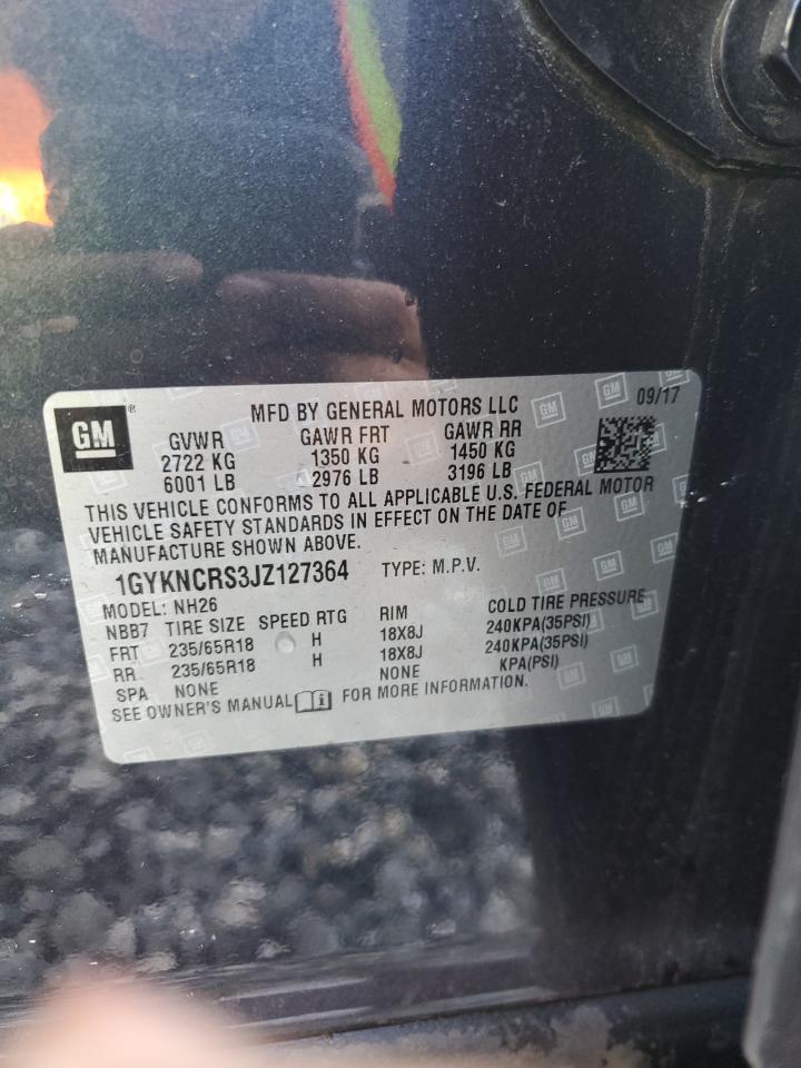 2018 Cadillac XT5 VIN 1GYKNCRS3JZ127364 Copart auction photo, front end damage thumbnail 15