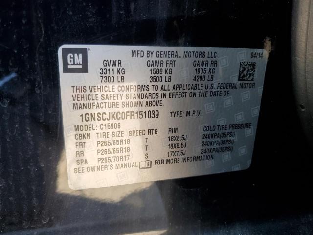 2015 Chevrolet Suburban VIN 1GNSCJKC0FR151039 Copart auction photo, front end damage thumbnail 12