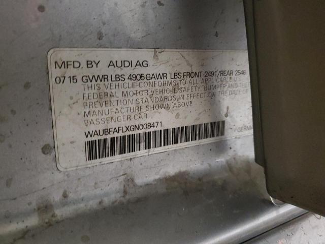 2016 Audi A4 VIN WAUBFAFLXGN008471 Copart auction photo, mechanical damage thumbnail 12