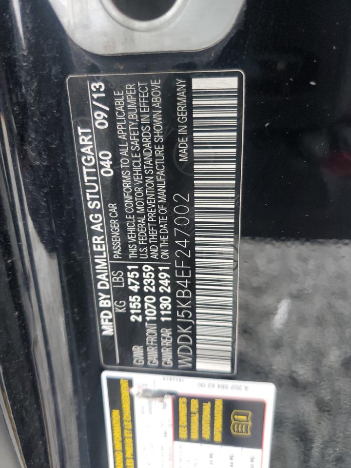 2014 Mercedes-Benz E-klasse VIN WDDKJ5KB4EF247002 Copart auction photo, front end damage thumbnail 13