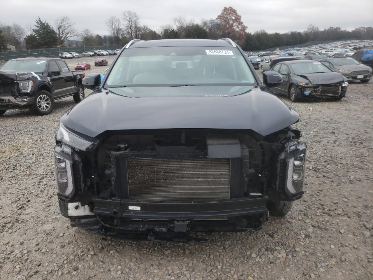 2021 Hyundai Palisade VIN KM8R44HE7MU315035 Copart auction photo, front end / side damage thumbnail 5