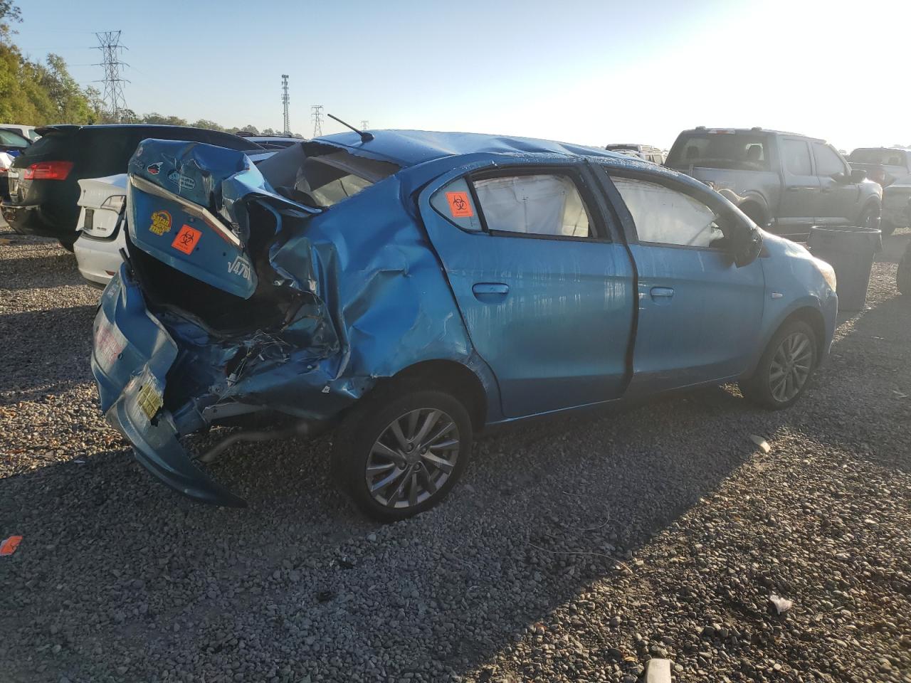 2018 Mitsubishi Mirage VIN ML32F3FJ1JHF11315 Copart auction photo, rear end / rollover damage thumbnail 3