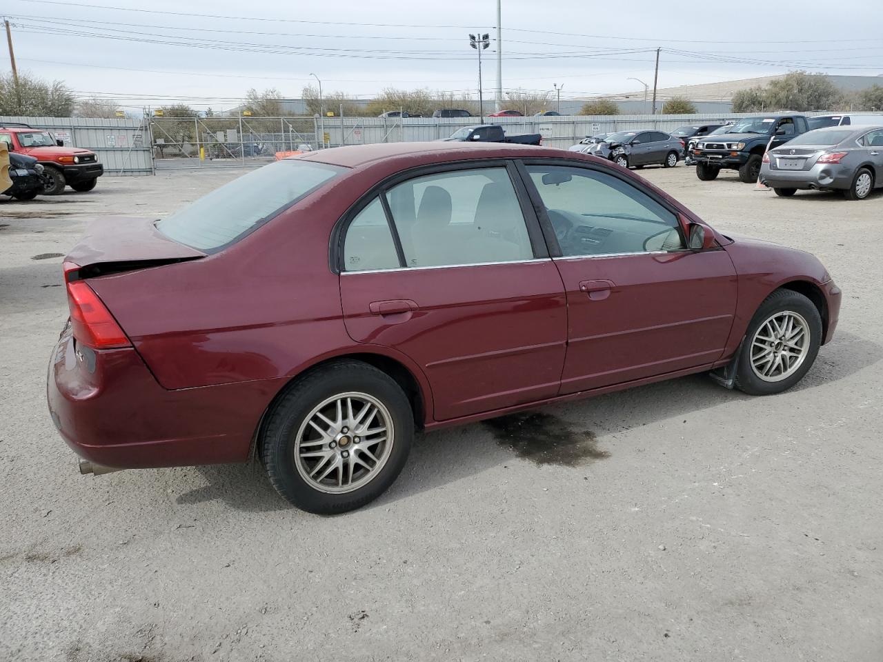 2002 Honda Civic VIN 1HGES165X2L060282 Copart auction photo, rear end / front end damage thumbnail 3