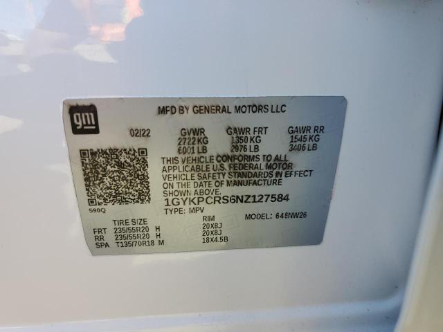2022 Cadillac XT6 VIN 1GYKPCRS6NZ127584 Copart auction photo, front end / rear end damage thumbnail 12