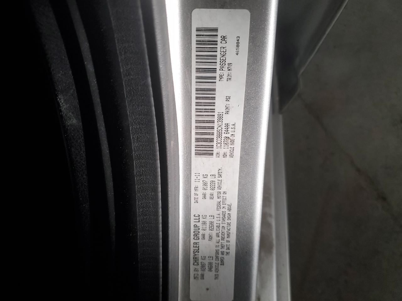 2012 Chrysler 200 VIN 1C3CCBBB5CN139891 Copart auction photo, side / minor dent/scratches damage thumbnail 12