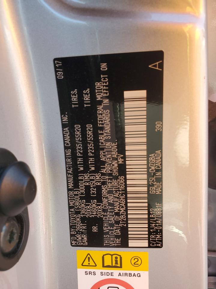 2017 Lexus RX VIN 2T2BZMCA6HC116066 Copart auction photo, front end damage thumbnail 13