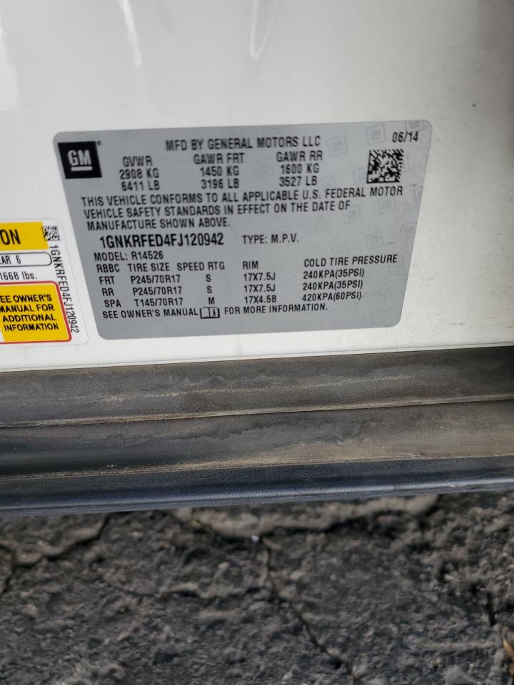 2015 Chevrolet Traverse VIN 1GNKRFED4FJ120942 Copart auction photo, minor dent/scratches damage thumbnail 13