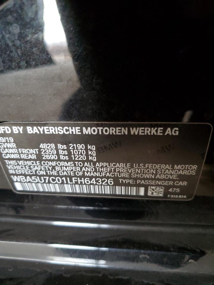 2020 BMW M3 VIN WBA5U7C01LFH64326 Copart auction photo, front end damage thumbnail 13