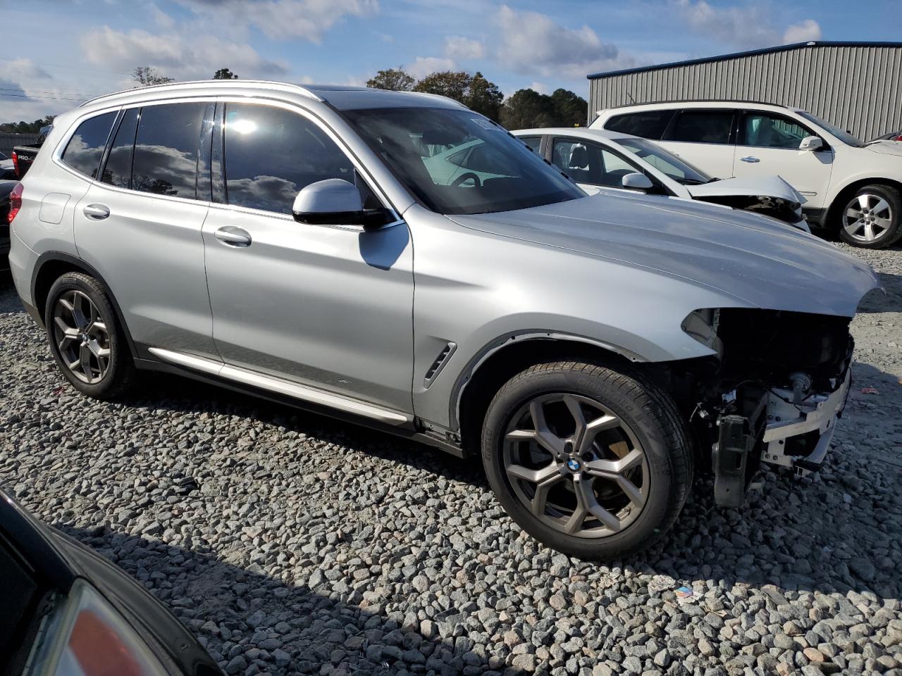 2020 BMW X3 VIN 5UXTY3C08LLE54780 Copart auction photo, front end damage thumbnail 4