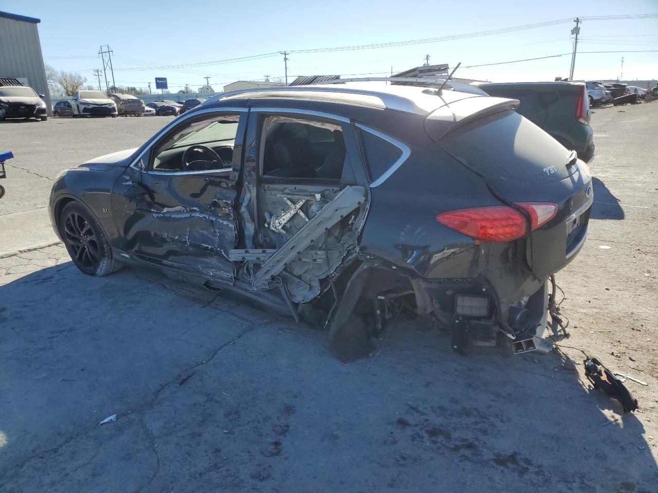 2017 Infiniti QX50 VIN JN1BJ0RR2HM409535 Copart auction photo, side / rear end damage thumbnail 2