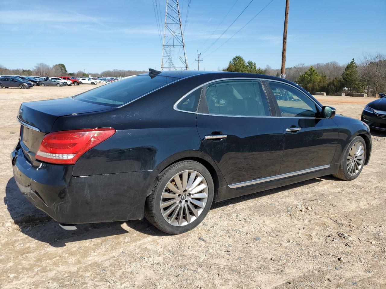 2014 Hyundai Equus VIN KMHGH4JH4EU076013 Copart auction photo, rear end / mechanical damage thumbnail 3