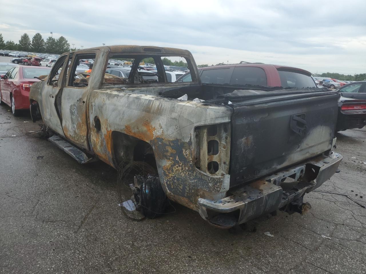 2015 Chevrolet Silverado VIN 1GC1KVE87FF599740 Copart auction photo, burn damage thumbnail 2