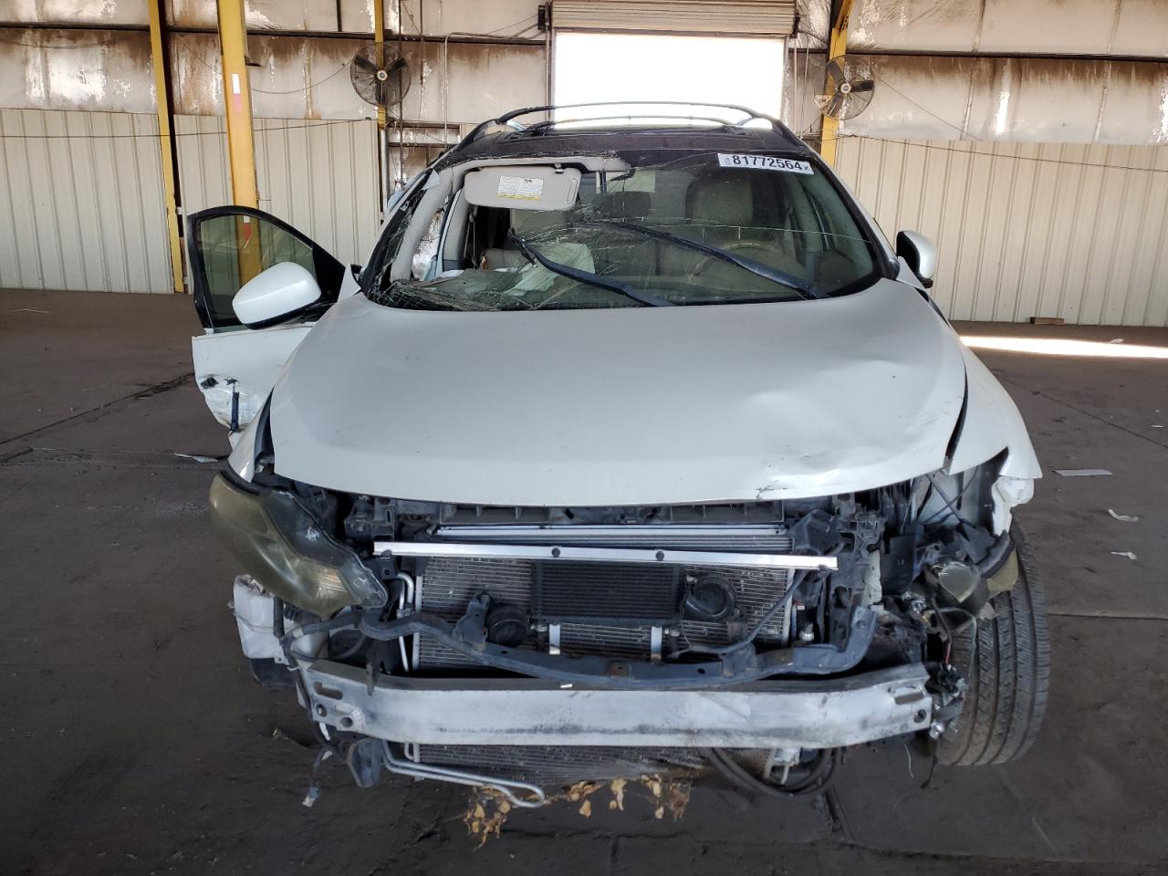 2012 Nissan Murano VIN JN8AZ1MW8CW205795 Copart auction photo, front end / side damage thumbnail 5