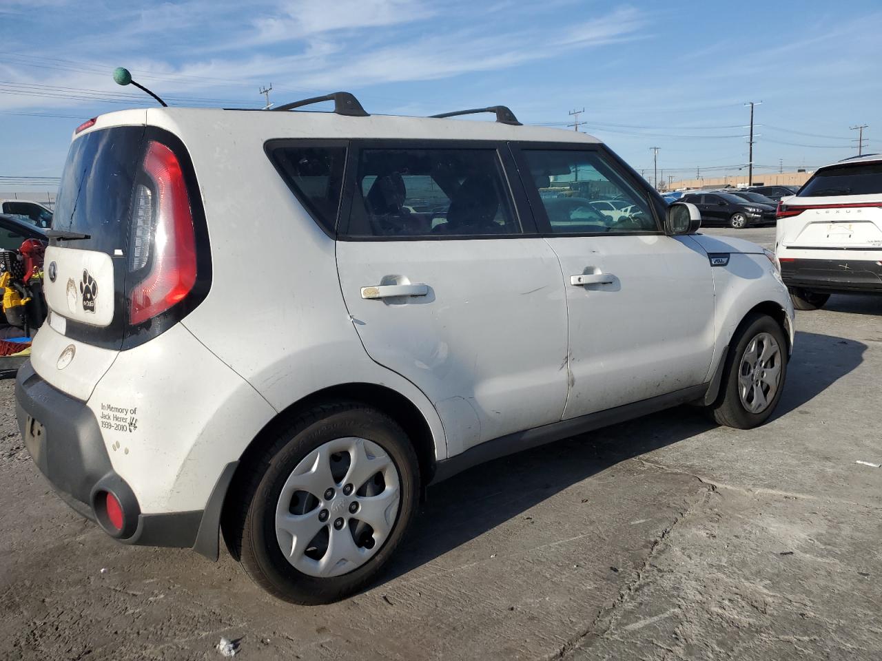 2015 KIA Soul VIN KNDJN2A25F7175412 Copart auction photo, burn damage thumbnail 3