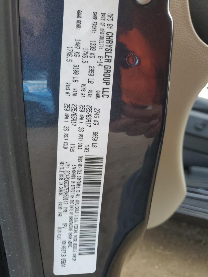 2014 Dodge Caravan VIN 2C4RDGCG7ER459147 Copart auction photo, front end / mechanical damage thumbnail 15